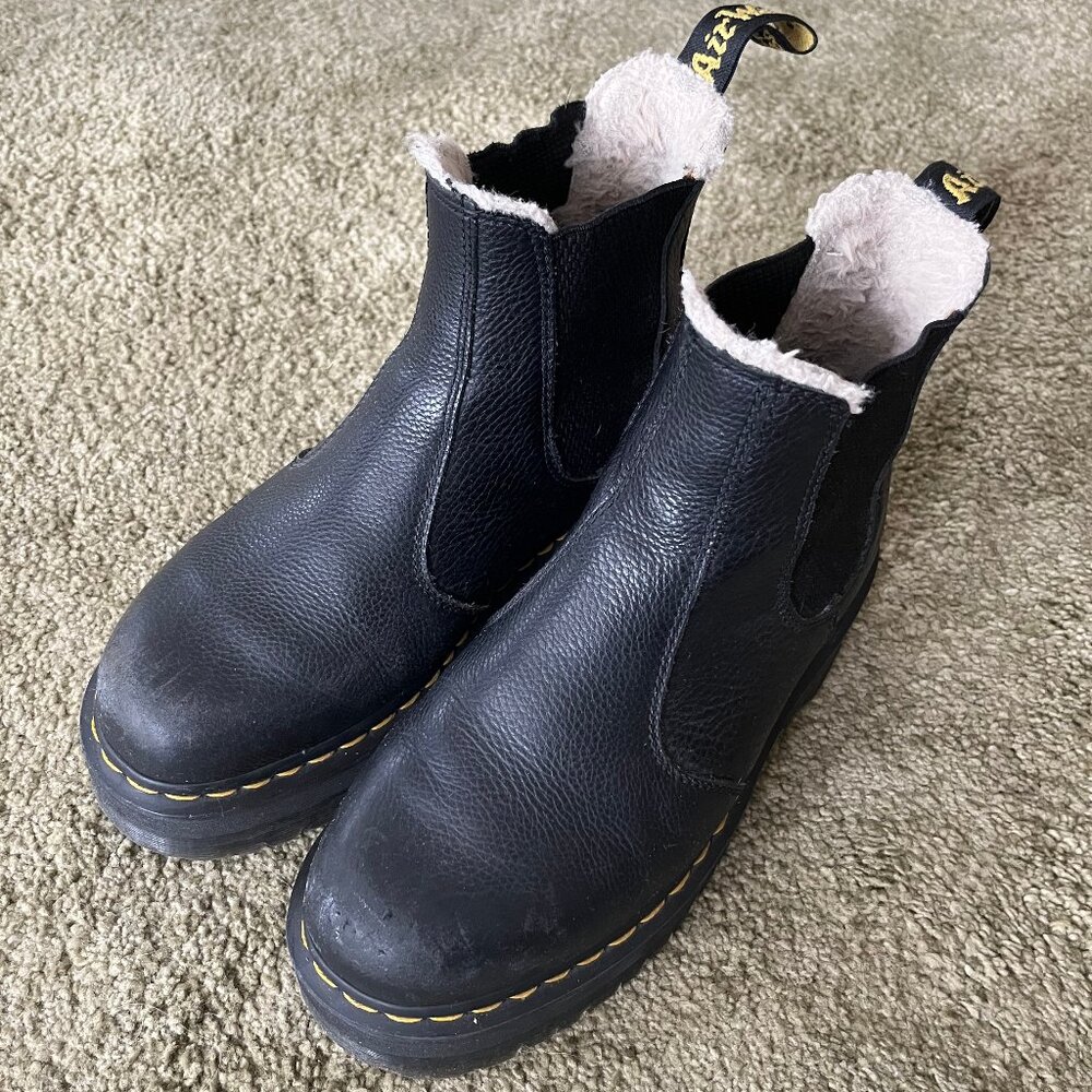 Dr. Martens Faux Fur Lined Platform Chelsea Boots